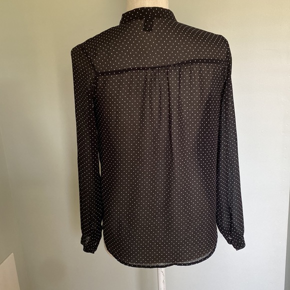 Forever 21 Sheer black polka dot dress shirt - Picture 2 of 3